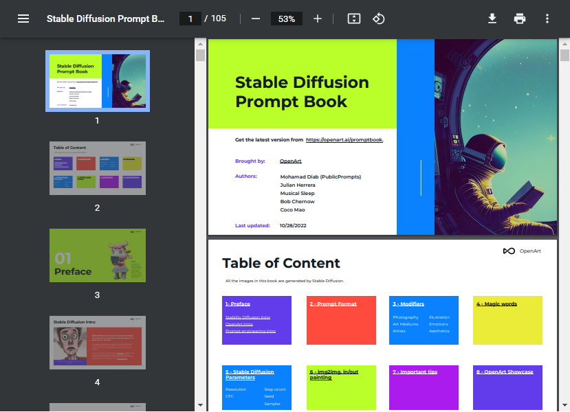 Stable Diffusion Prompt Book SD提示词电子书 | ChatGPT Prompt