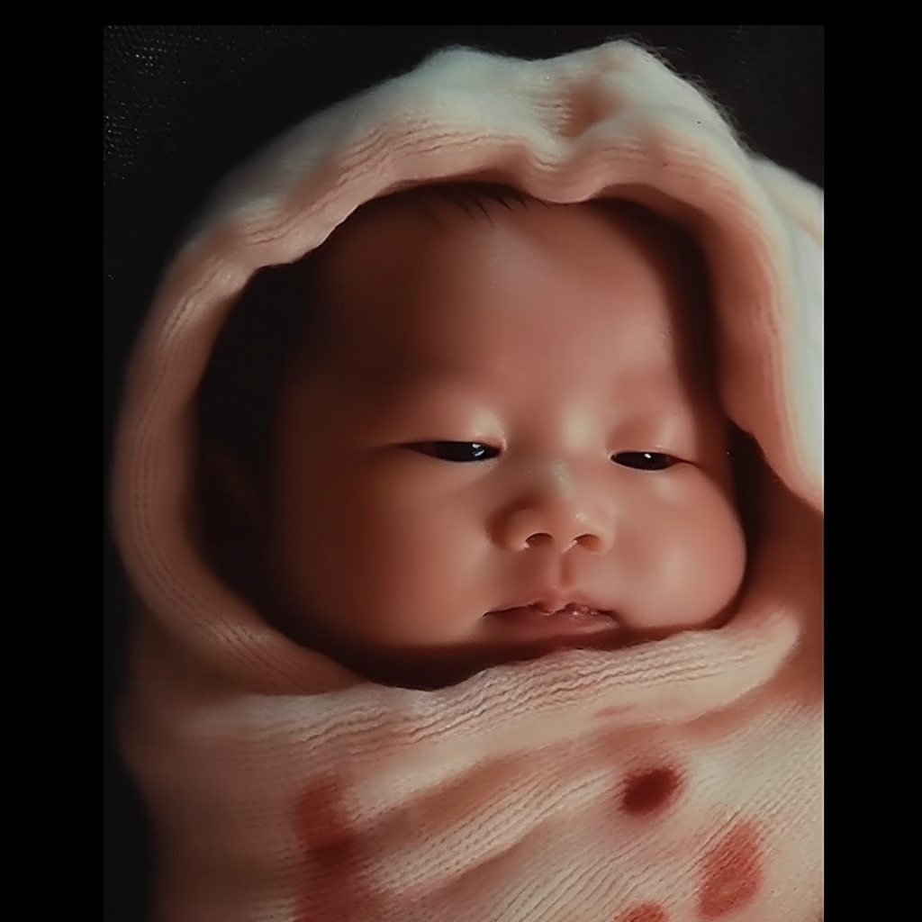 MJ绘画：根据我家宝宝的四维彩超图，生成的宝宝AI头像