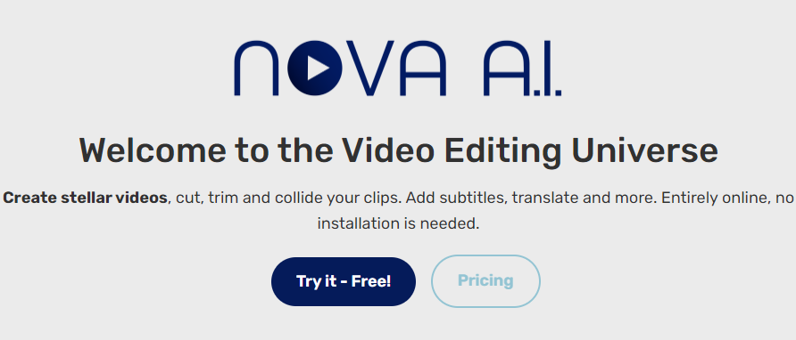 Nova AI Reviews:an online video editor ai toos