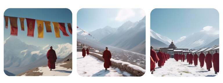 Mountaintop monastery AI image